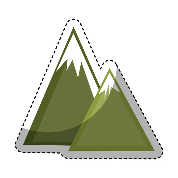 Silueta de montaña icono aislado — Vector de stock