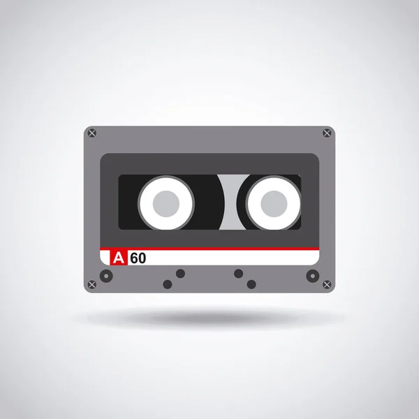 Muziek cassette pictogram — Stockvector