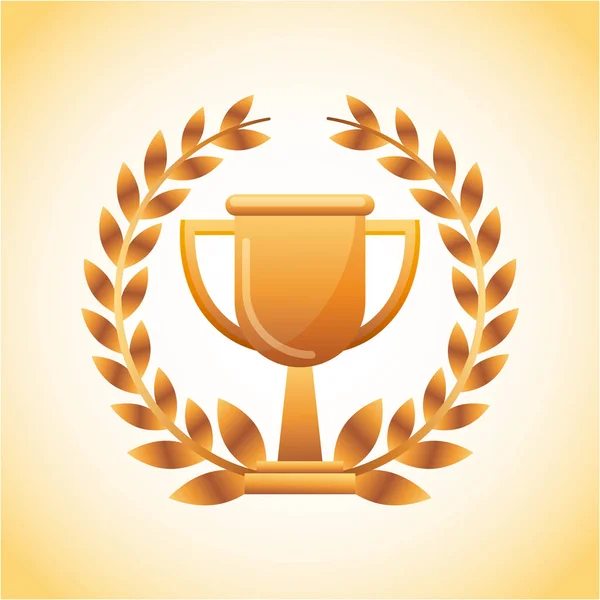 Gold trophy icon — Stock Vector