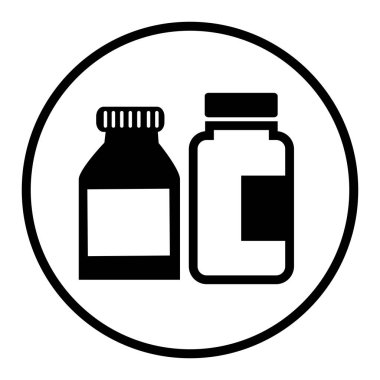 Tıp şişe izole simgesi