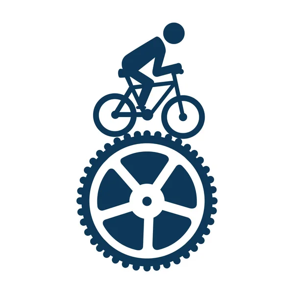 Cykling sport emblem ikonen — Stock vektor
