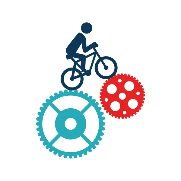 Cykling sport emblem ikonen — Stock vektor