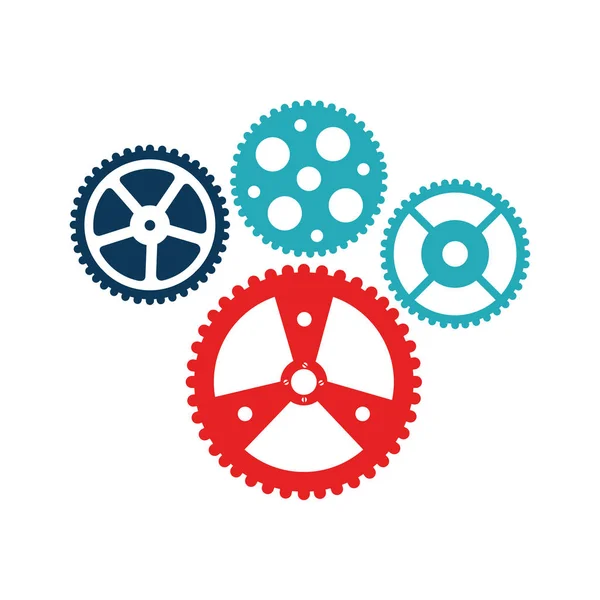 Engrenagens de bicicleta ícone emblema — Vetor de Stock