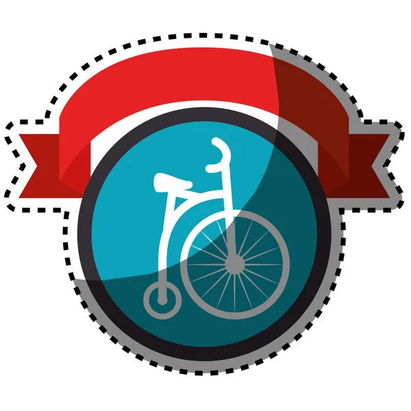 Значок эмблемы велосипедного спорта — стоковый вектор