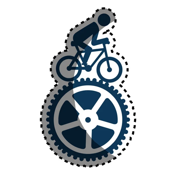 Jazda na rowerze sport godło ikona — Wektor stockowy