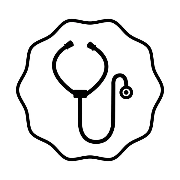 Stetoscopio icona medica isolata — Vettoriale Stock