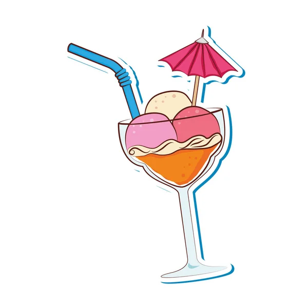 Tropical cocktail cup icon — Stock Vector