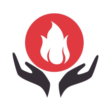 Yangın alev izole simgesi