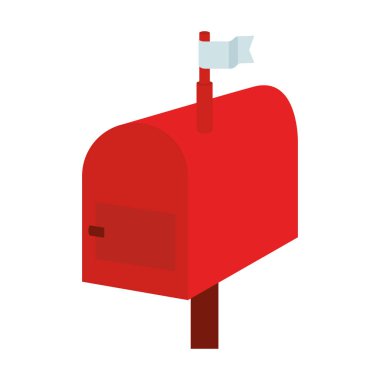 posta kutusu kırmızı izole simgesi