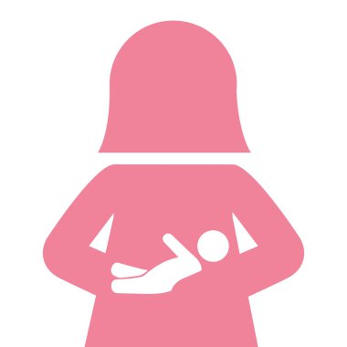 Bebek ile annesi siluet