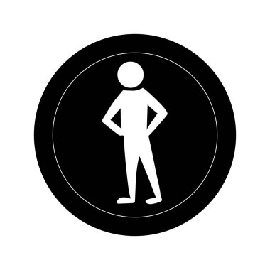 piktogram adamın tek renkli yuvarlak çerçeve