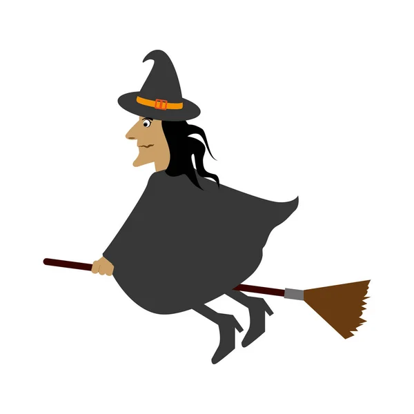 Tarjeta de Halloween voladora de brujas — Archivo Imágenes Vectoriales