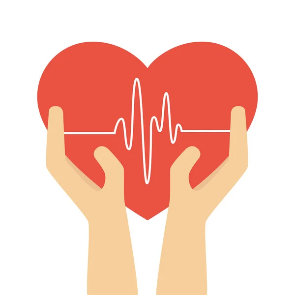 Kalp bakım sigorta izole simgesi — Stok Vektör