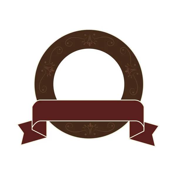 Emblème avec icône de ruban — Image vectorielle