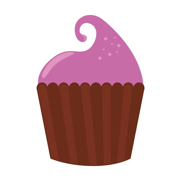 Leckere Cupcake süße Ikone — Stockvektor