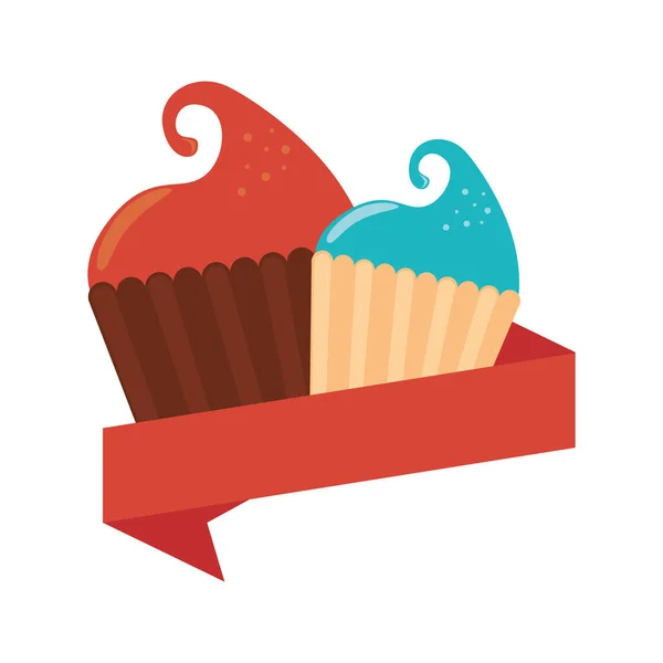 Lezzetli kek tatlı simgesi — Stok Vektör
