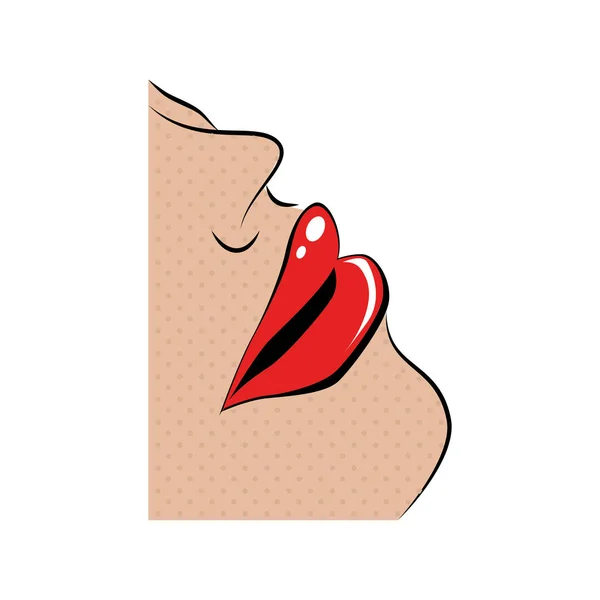 Mulher lábios pop estilo de arte — Vetor de Stock