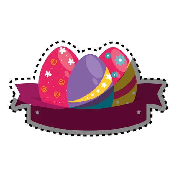 Painted easter eggs card — Stock Vector