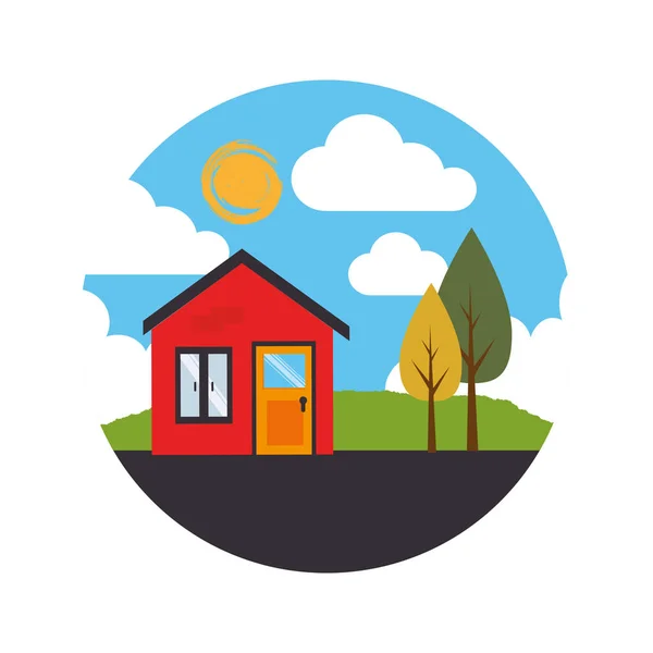 Casa emblema immobiliare — Vettoriale Stock