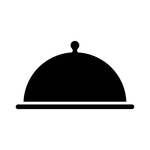Plateau serveur emblème icône isolée — Image vectorielle