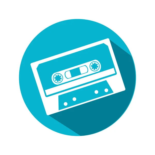 Cassette icono de música antigua — Vector de stock