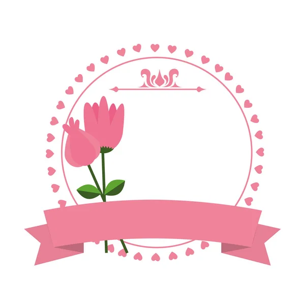 Lindo icono decorativo flor — Vector de stock