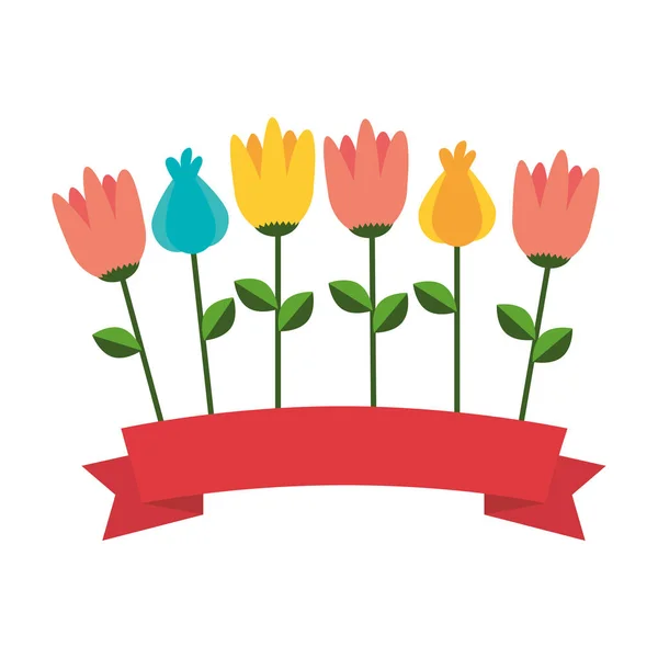 Schattig bloem decoratieve pictogram — Stockvector