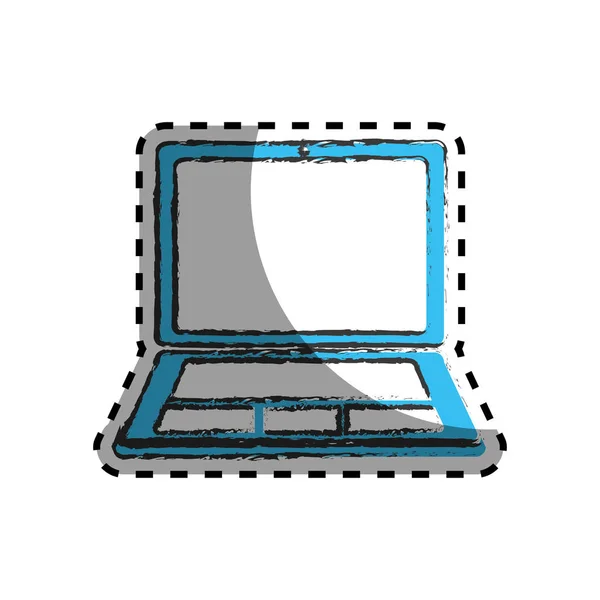 Laptop computer isolated icon — Stock Vector