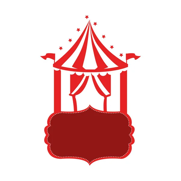 Cirkuszi sátor jelvény ikon — Stock Vector