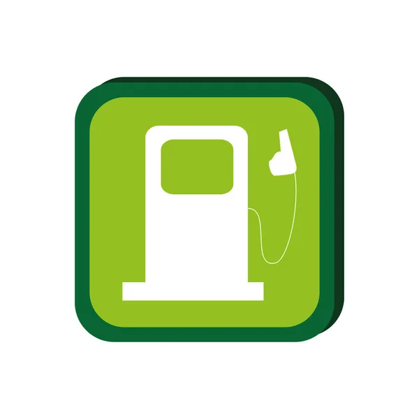 Cadre vert avec station de biocarburant — Image vectorielle