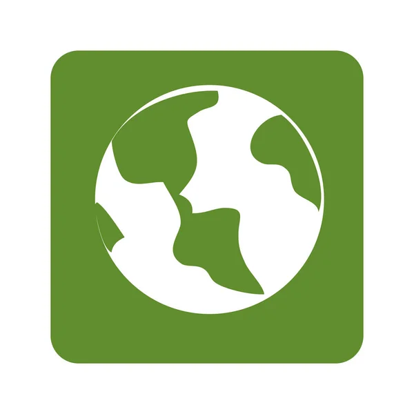 Зеленый фон с планетой Земля — стоковый вектор