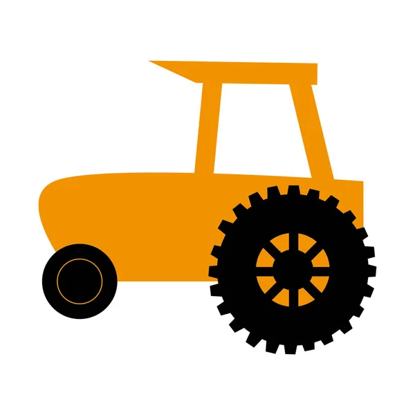 Silhouette countryside tractor for building — Stock Vector