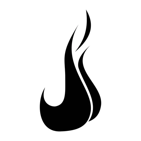 Silueta fuego llama icono diseño — Vector de stock