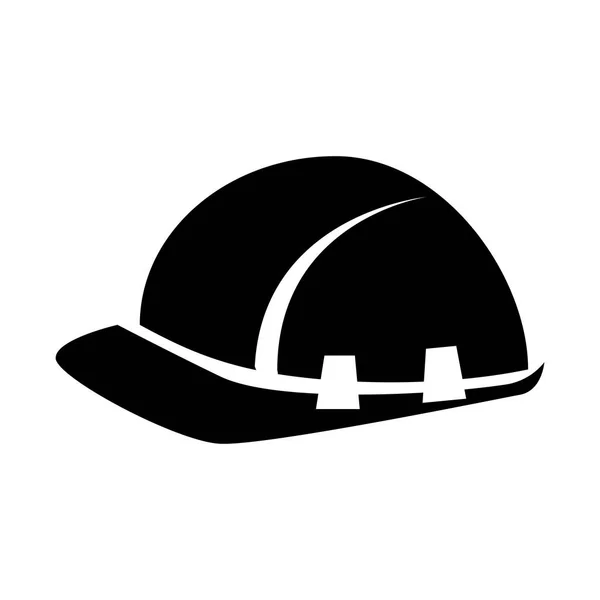 Чорний силует робочого шолома значок — стоковий вектор