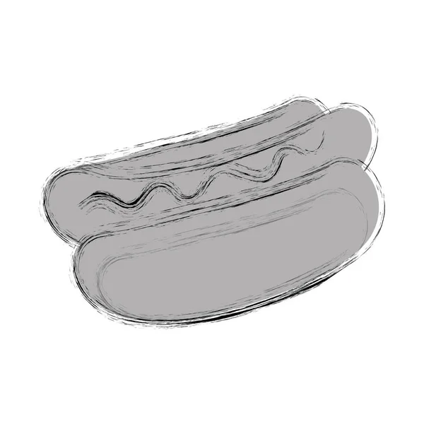 Silueta monochromatický rozmazané hotdog s omáčkou — Stockový vektor