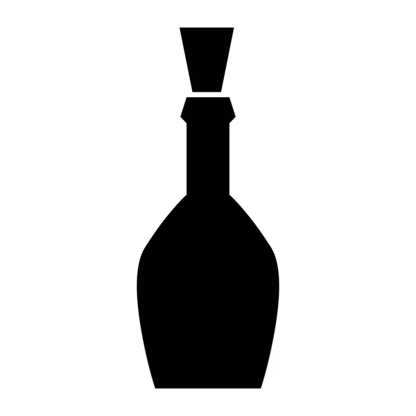 Silhouette kugelige Getränkeflasche Getränk Symbol — Stockvektor