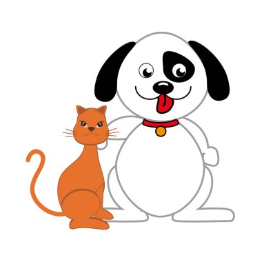 kedi ve köpek renkli kümesi