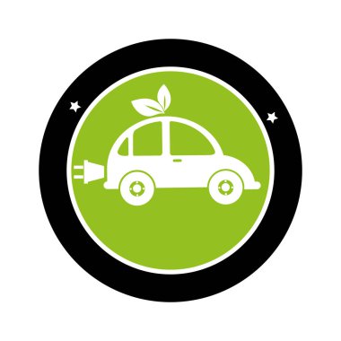 Eko araba ile renk daire siluet