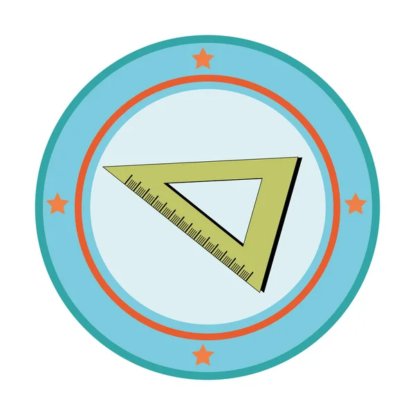 Χρώμα σιλουέτα με χάρακα γωνία σε κυκλικό πλαίσιο — Διανυσματικό Αρχείο