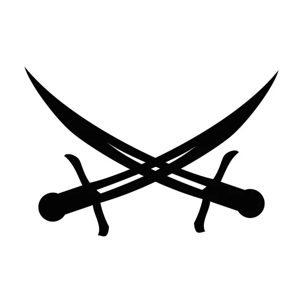 Croix épées emblème icône — Image vectorielle