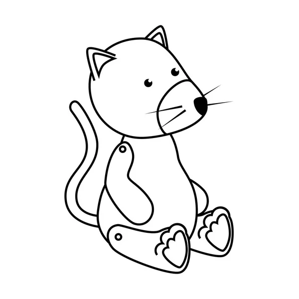 Carino mouse bambino giocattolo icona — Vettoriale Stock