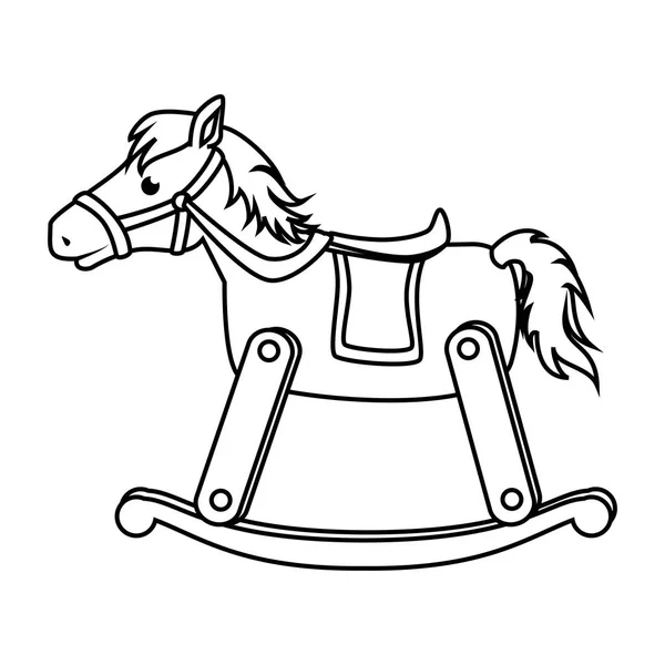 Кінь дерев'яна іграшка для немовлят значок — стоковий вектор