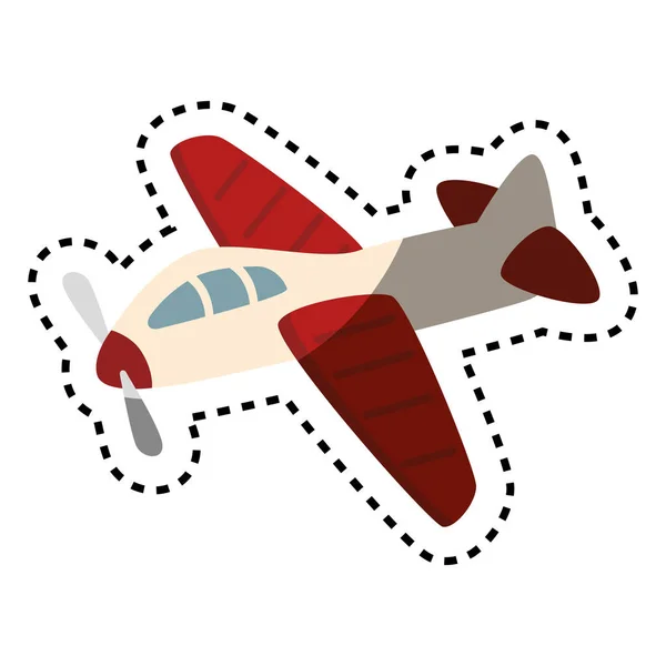 Airplane kids toy isolated icon — Stock Vector