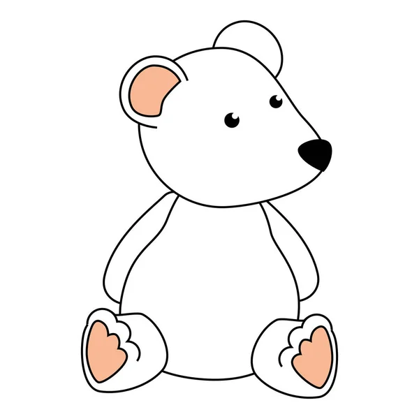 Χαριτωμένο πολική αρκούδα teddy μωρό παιχνίδι εικονίδιο — Διανυσματικό Αρχείο