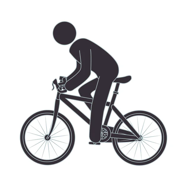 Human figure riding bike — Stock Vector