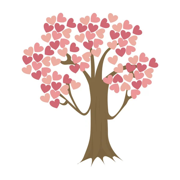 Drzewo z serca ikona — Wektor stockowy