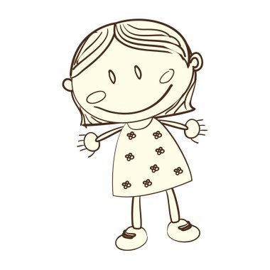 sevimli kız çizim simgesi