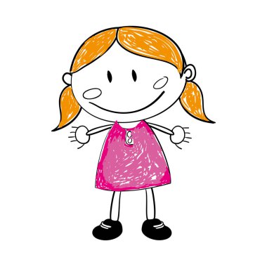 sevimli kız çizim simgesi