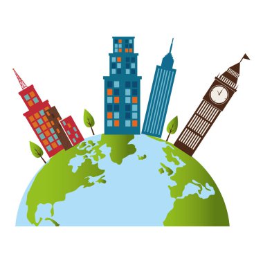 Cityscape binalar izole simgesi