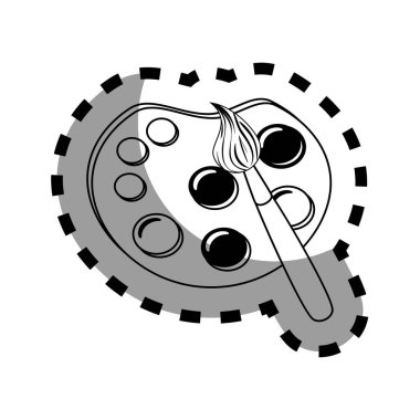 boya pallette okul tedarik izole simgesi